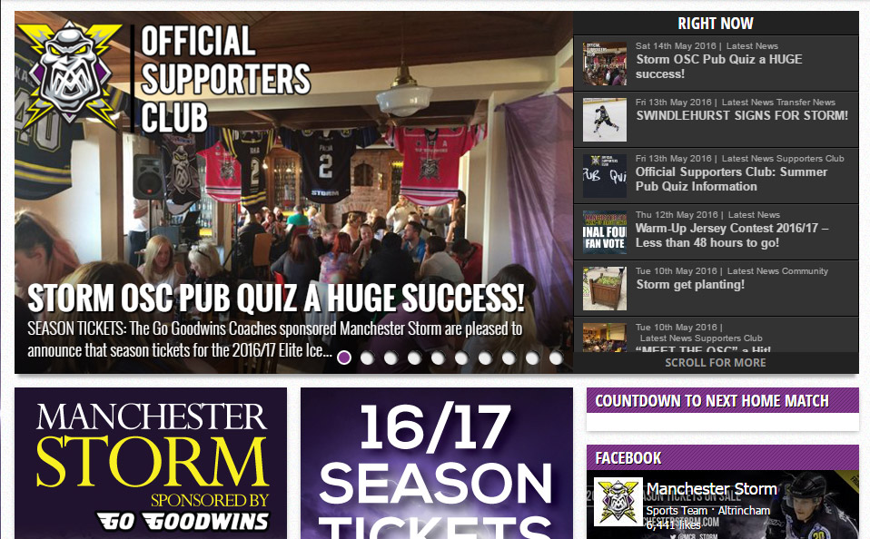 Manchester Storm Website review